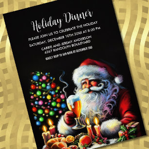 Invitación Dibujo Santa del Pastel de fiestas de vacaciones