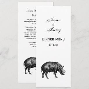 Invitación Dibujo Vintage de jabalíes