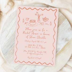 Invitación Dibujos a mano de comida y bebida para Brunch Nupc