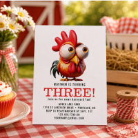 Dibujos Animados de Gallo Adorables para Cumpleaño