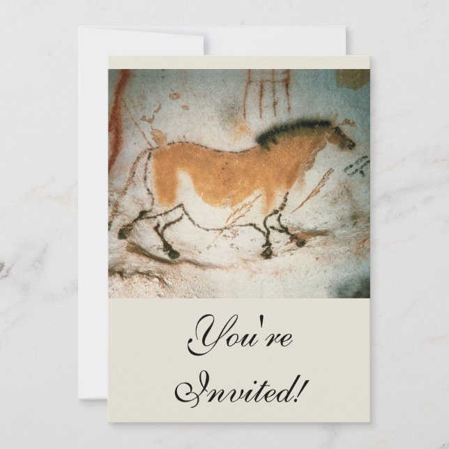 Invitación Dibujos de cueva Lascaux Prehistórico francés (Anverso)