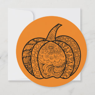 Invitación Dibujos de Halloween boho mandala calabazas Otoño