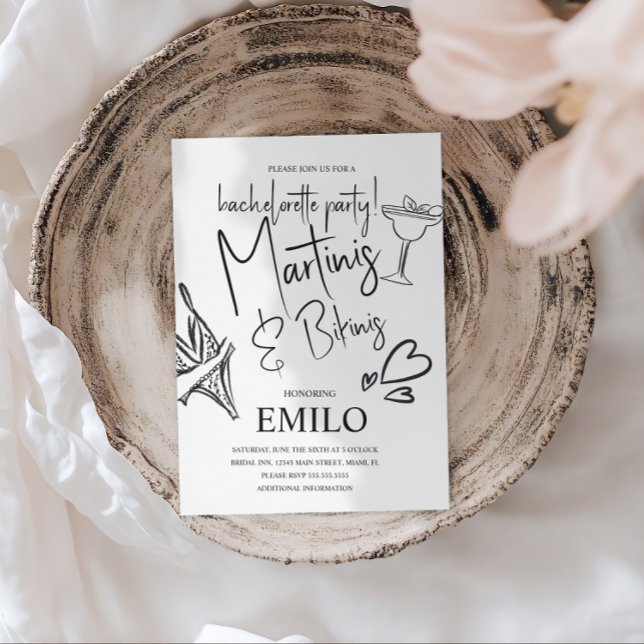 Invitación Dibujos de Martini Bikini en la Playa Fiesta de So (Subido por el creador)