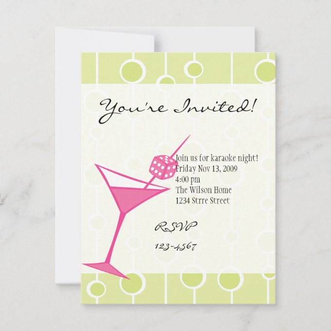 Invitación Dice Martini One (Anverso)