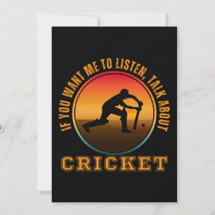Invitación Dicho divertido de cricket silueta vintage jugador