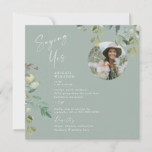 Invitación Diciendo si la foto de la novia se deshizo de la d