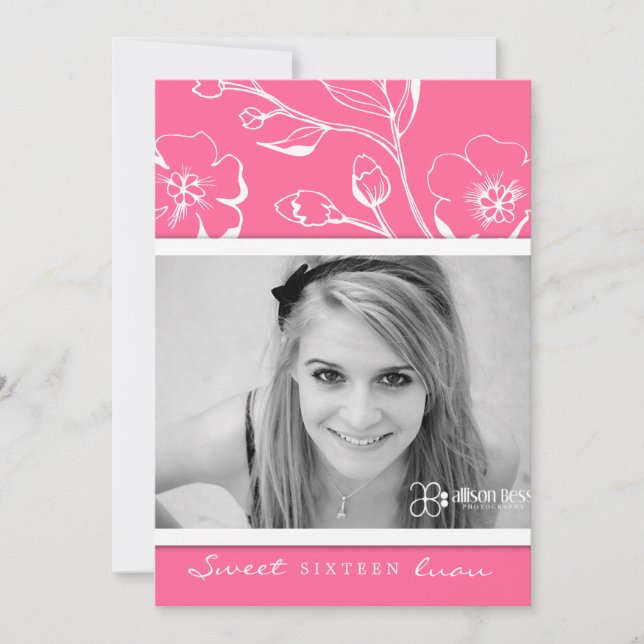 Invitación Dieciséis Dulce Rosa 311-Lush (Anverso)