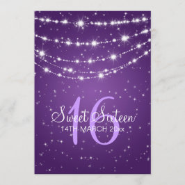 Invitación Dieciséis Fiestas de la cadena espumosa morada