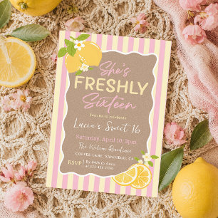 Invitación Dieciséis Limones Recién Cumpleaños 16