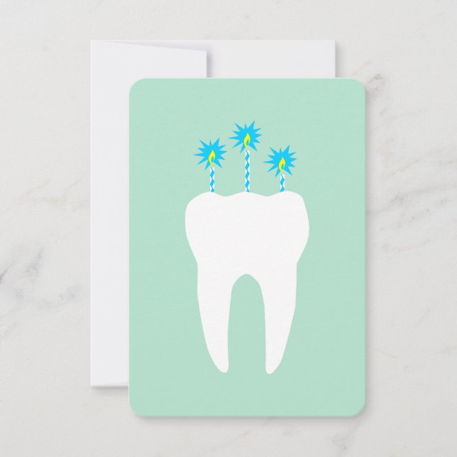 Invitación Diente de la celebración con velas (Anverso)