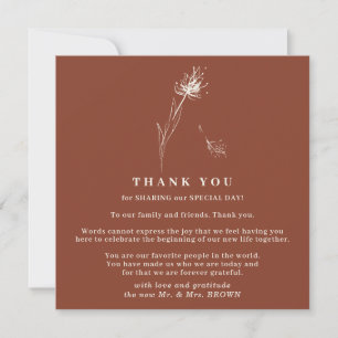 Invitación Diente de león de terracota Boho Indie minimal gra