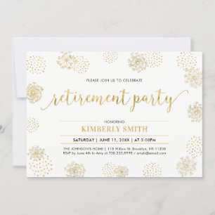 Invitación Diente de León Dorado   Fiesta de Jubilación Moder