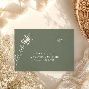 Invitación Diente de león salvia verde gracias boda personali