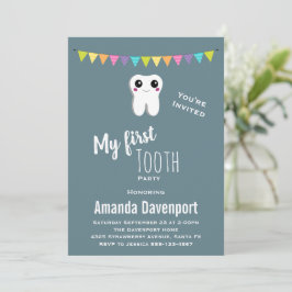 Invitación Diente Feliz Mi Primer Diente