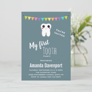 Invitación Diente Feliz Mi Primer Diente