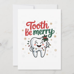 Invitación Diente Sean Merry Funny Dental Dentist Navidades