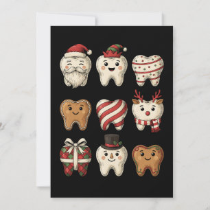 Invitación Dientes de Navidad Dental Santa Pan de Jengibre De