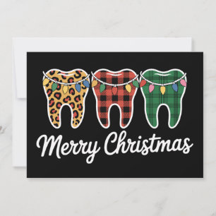 Invitación Dientes de Navidad Feliz Leopardo Cuadros Luces De