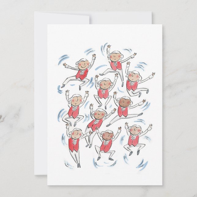 Invitación Diez señores saltando (Anverso)