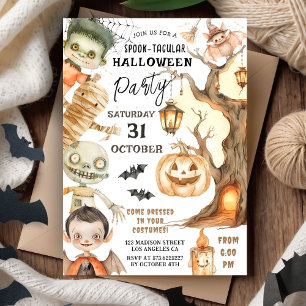 Invitación Diferencial Cute Costume Halloween Niños Spooktacu