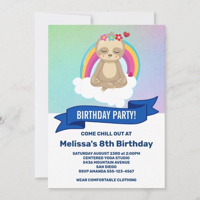 Invitación Diferencial de cumpleaños de yoga eslovaco meditan