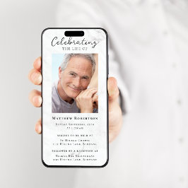Invitación digital a funeral de Marble Photo