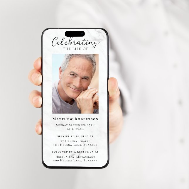 Invitación digital a funeral de Marble Photo (Subido por el creador)