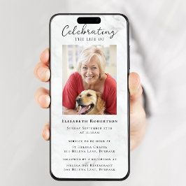 Invitación digital a funeral de Marble Photo