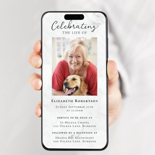 Invitación digital a funeral de Marble Photo (Subido por el creador)