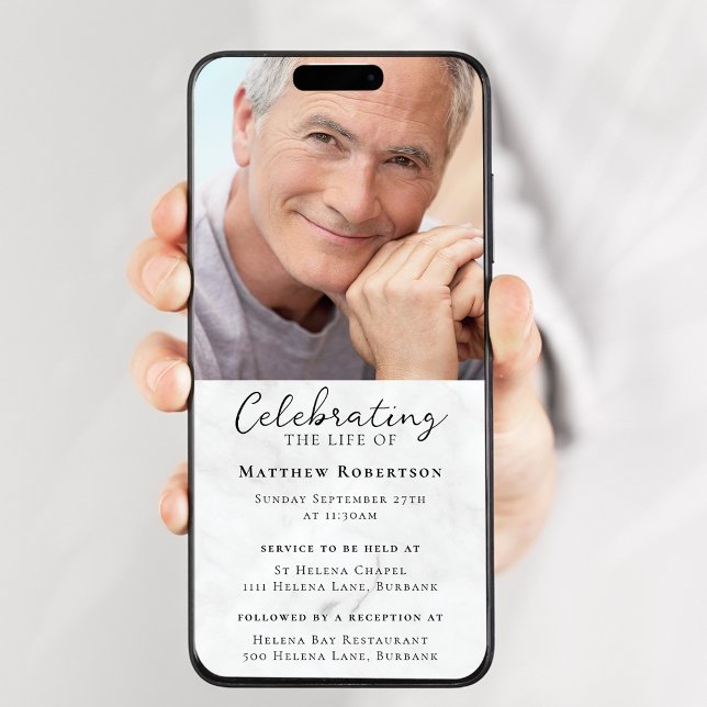 Invitación digital a funeral de Marble Photo (Subido por el creador)