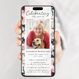 Invitación digital a funerales de fotografía flora