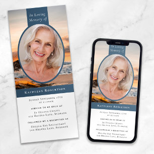 Invitación digital a funerales de fotografía oceán