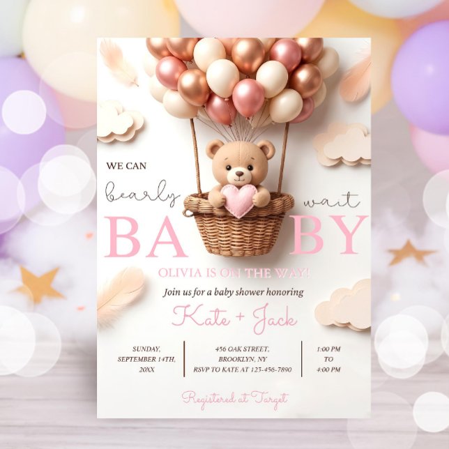 Invitación Digital Baby Girl Shower Invitation Template, Edit (Subido por el creador)