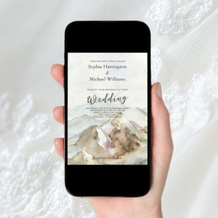 Invitación digital Boda de las montañas acuarelas