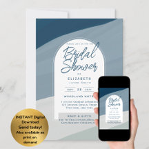 DIGITAL BRIDAL Ducha Invitan a la Marina Azul