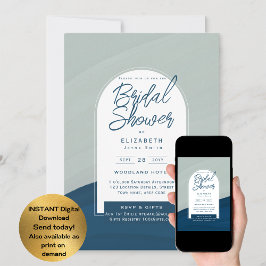Invitación DIGITAL BRIDAL Ducha Invitan a la Marina Azul