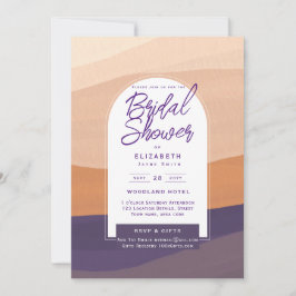 Invitación DIGITAL BRIDAL Ducha Invitan a Naranja Púrpura