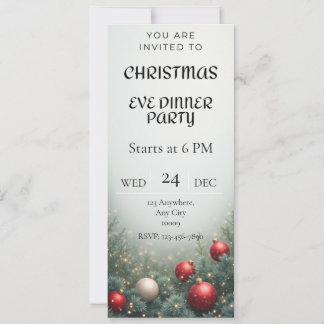 Invitación Digital Christmas Eve Dinner party Invitation