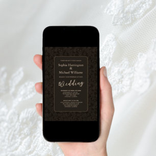 Invitación digital Código QR de Boda Vintage moder