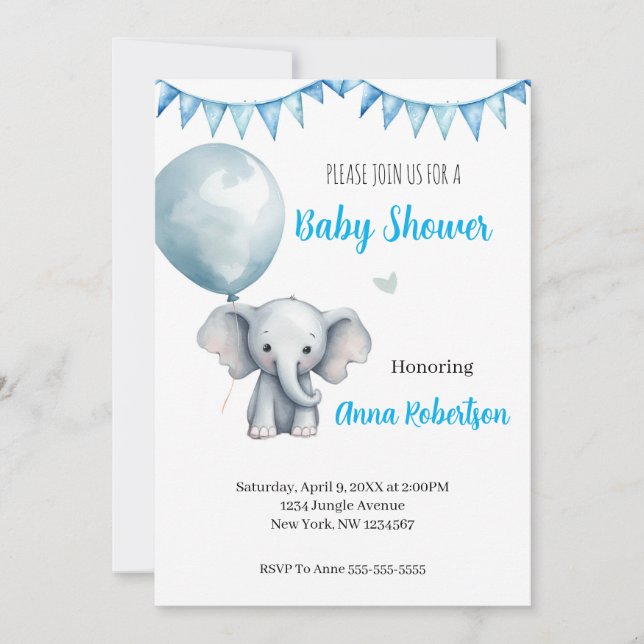 Invitación digital de Baby Shower (Anverso)