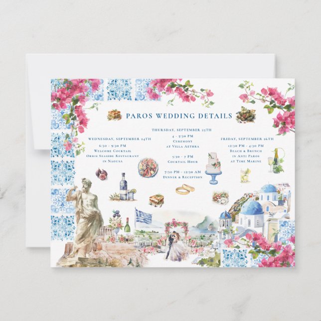 Invitación Digital de bienvenida al fin de semana Boda de Gre (Reverso)