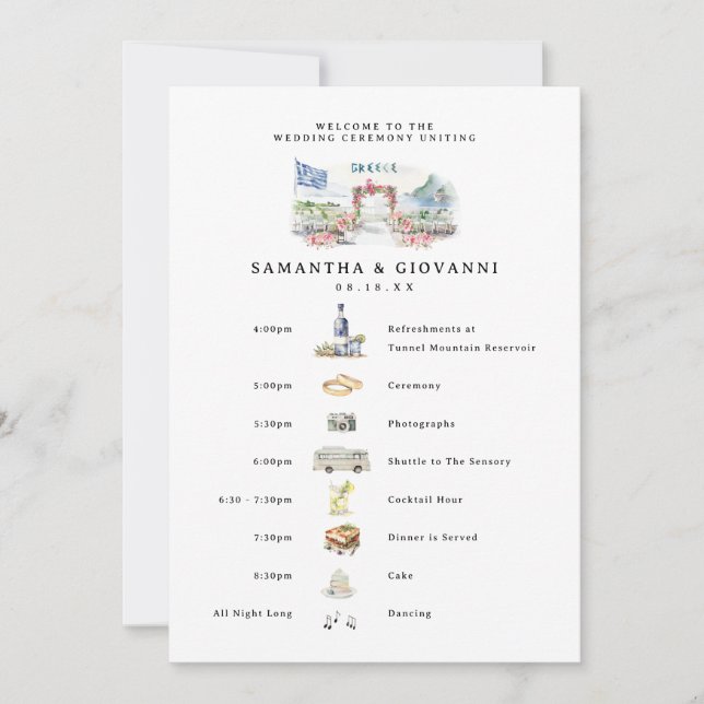 Invitación Digital de bienvenida al fin de semana Boda de Gre (Anverso)