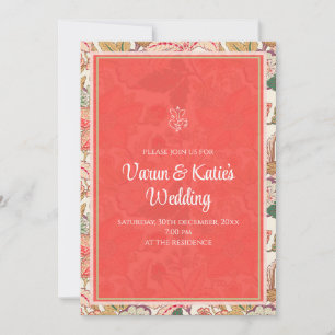Invitación digital de boda india como boda hindú