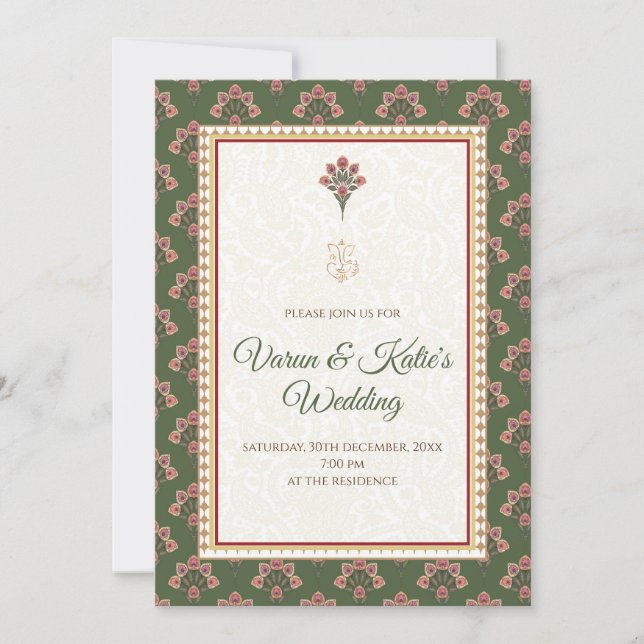 Invitación digital de boda india como invitados hi (Anverso)