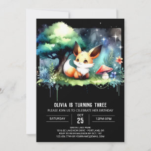 Invitación Digital de cumpleaños Fox para niños mágicos
