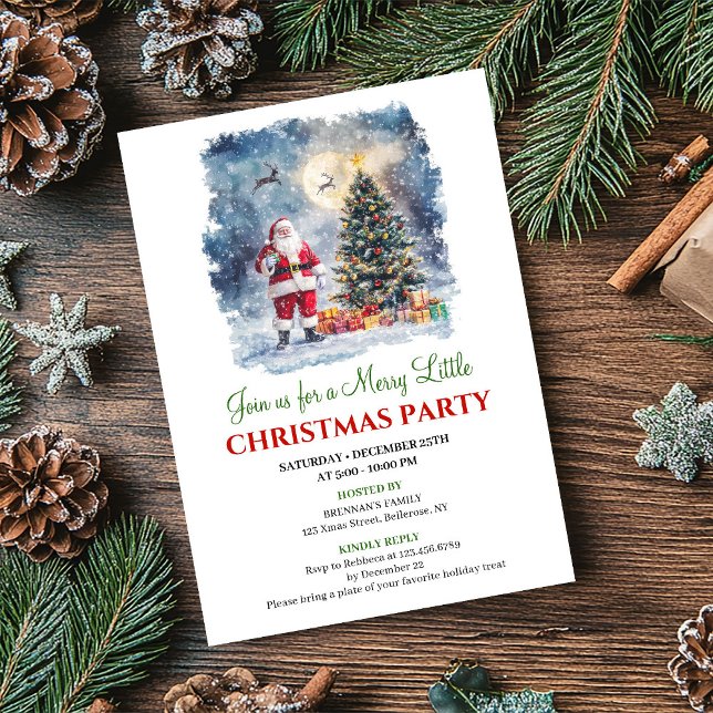 Invitación digital de escena navideña acogedora mi (Minimalist Cozy Christmas Scene Digital Invitation)