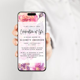 Invitación digital de funerales florales de bonito