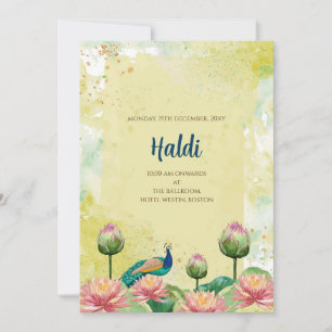 Invitación digital de Haldi y tarjeta de boda indi
