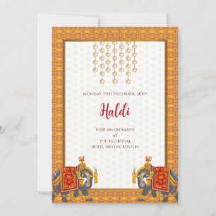 Invitación digital de Haldi y tarjeta de boda indi