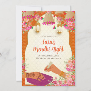 Invitación digital de Mehndi e invitaciones de Meh